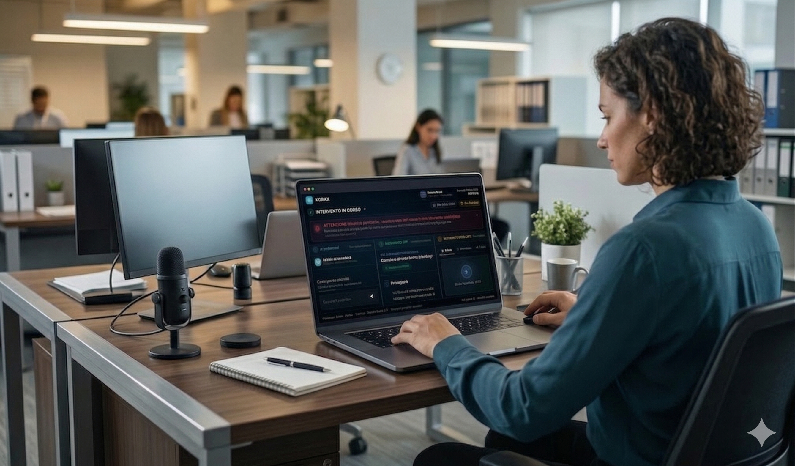 Tecnica che usa KORAX Platform in un ambiente service desk